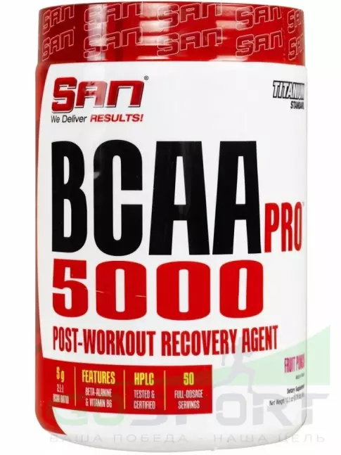 BCAA SAN BCAA-PRO 5000 2:1:1 340 г, Фруктовый микс