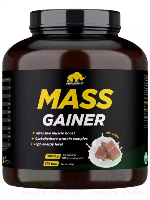Гейнер PRIMEKRAFT MASS GAINER 3000 г, Шоколад