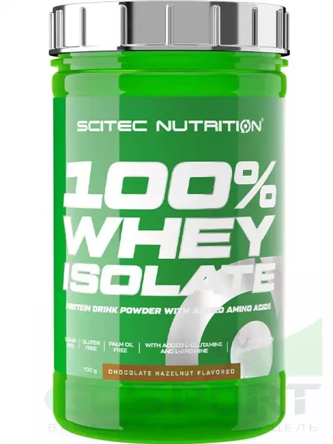 Изолят протеина Scitec Nutrition 100% Whey Isolate 700 г, Шоколад-Фундук Изолят протеина Scitec Nutrition 100% Whey Isolate 700 г, Шоколад-Фундук