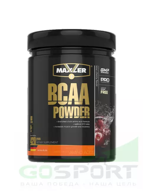 БСАА MAXLER BCAA Powder 2:1:1 Sugar Free EU 420 г, Кислая вишня