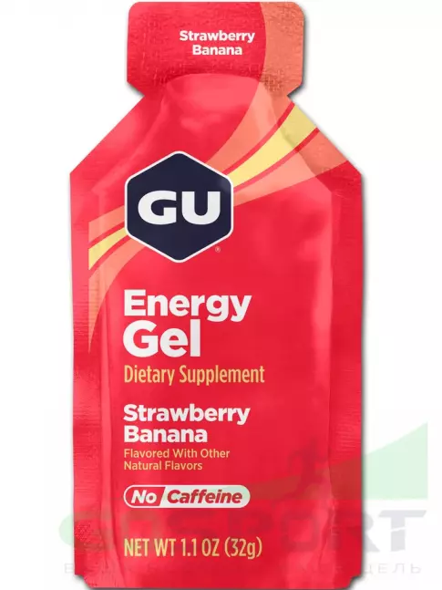 Энергетический гель питьевой GU Energy Labs GU Original Energy Gel no caffeine 32 г, Клубника-Банан