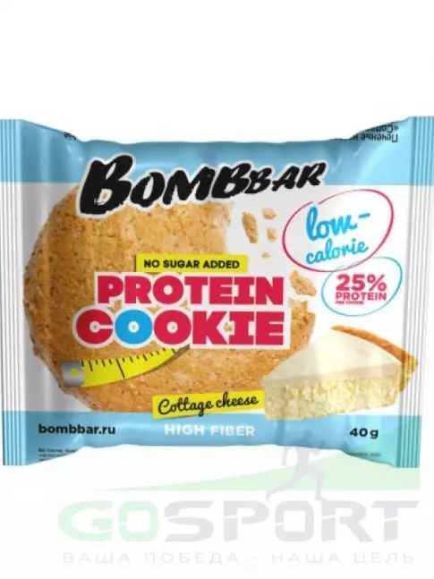 Протеиновый батончик BombBar Protein cookie 40 40 г, Творожный Протеиновый батончик BombBar Protein cookie 40 40 г, Творожный