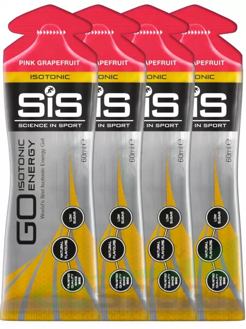 Гель питьевой SCIENCE IN SPORT (SiS) GO Isotonic Energy Gels 4 x 60 мл, Розовый грейпфрут