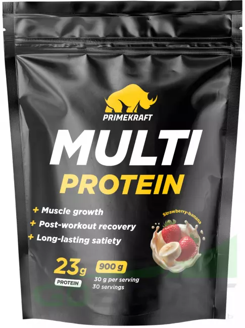Сывороточный протеин PRIMEKRAFT Multi Protein 900 г, Клубника-банан