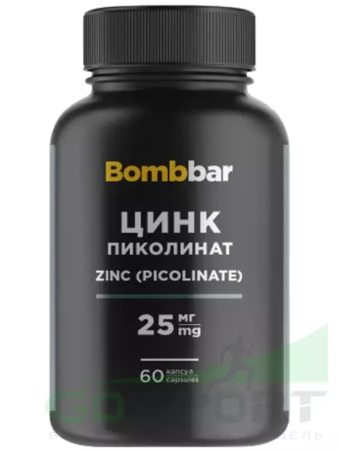 Цинк BombBar Цинк пиколинат 25 мг 60 капсул Цинк BombBar Цинк пиколинат 25 мг 60 капсул