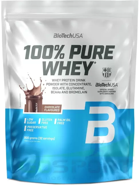 Сывороточный протеин BioTechUSA 100% Pure Whey 900 г, Шоколад