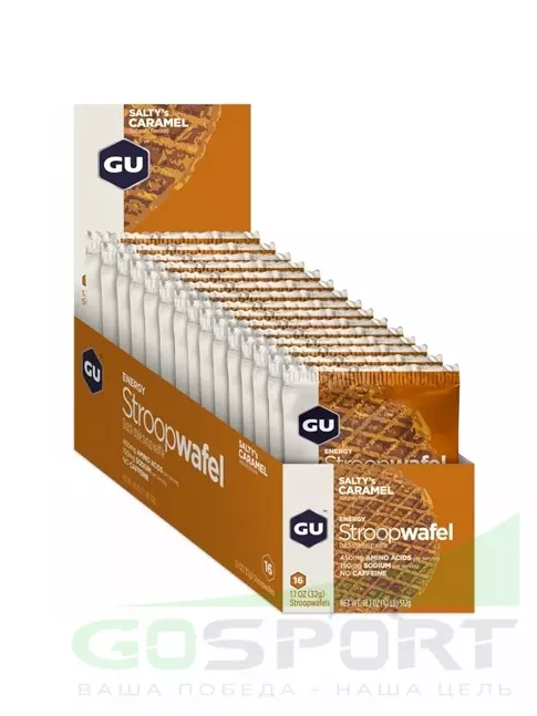 Энергетический батончик GU ENERGY GU ENERGY STROOPWAFEL no caffeine 1 упак. x 16 шт, Соленая карамель