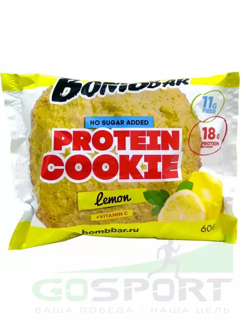 Протеиновый батончик BombBar Protein cookie 60 г, Лимон