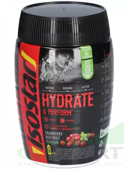 Изотоник Isostar Hydrate & Perform 400 г, Клюква