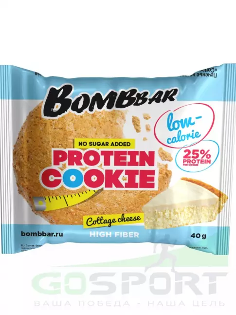 Протеиновый батончик BombBar Protein cookie 40 12 x 40 г, Творожный Протеиновый батончик BombBar Protein cookie 40 12 x 40 г, Творожный