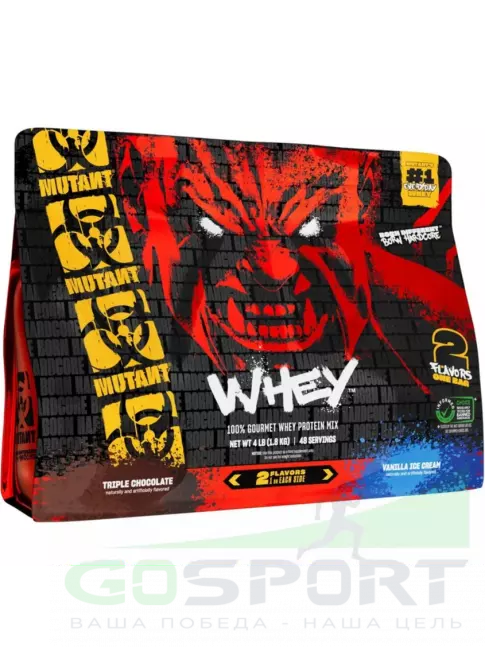 Mutant Whey 1800 г, Тройной Шоколад - Ванильное Мороженое Mutant Whey 1800 г, Тройной Шоколад - Ванильное Мороженое