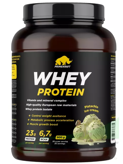 Сывороточный протеин PRIMEKRAFT Whey Protein 900 г, Фисташковое мороженое Сывороточный протеин PRIMEKRAFT Whey Protein 900 г, Фисташковое мороженое