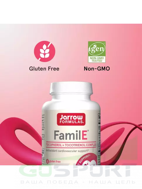  Jarrow Formulas Famil-E 60 гелевых капсул