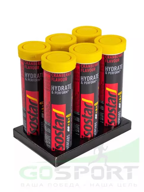 Изотоник ISOSTAR Изотонический напиток Powertabs 6 банка x 5 порций, клюква