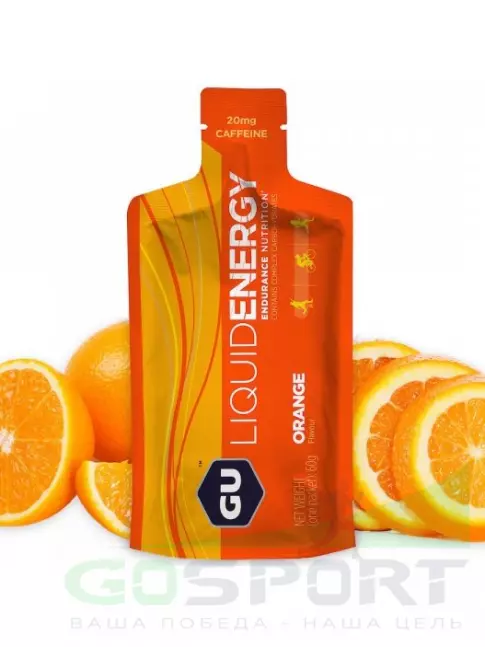 Гель питьевой GU ENERGY GU Liquid Enegry Gel 20mg caffeine 60 г, Апельсин