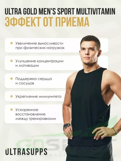 Витамины для мужчин UltraSupps Men's Sport Multivitamin 180 каплет