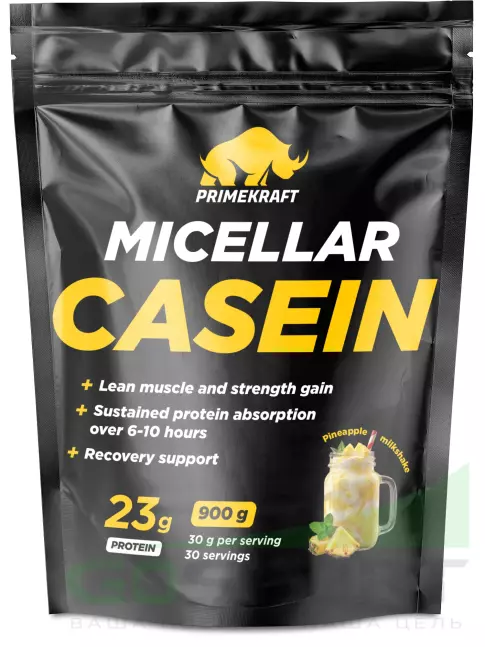 Казеиновый протеин PRIMEKRAFT Micellar Casein 900 г, Ананасовый милкшейк