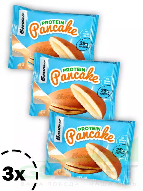 Протеиновый батончик BombBar Панкейк протеиновый 3 х 40 г, Молочный крем Протеиновый батончик BombBar Панкейк протеиновый 3 х 40 г, Молочный крем
