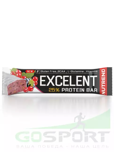 Протеиновый батончик NUTREND Excelent Protein Bar 85 г, Черная смородина-Клюква