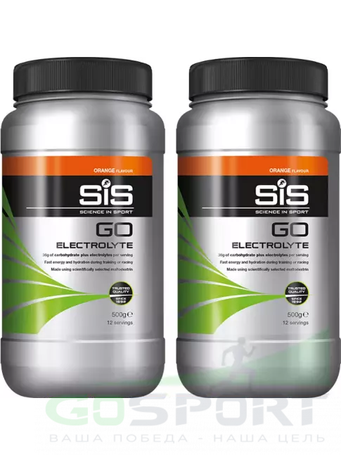 Изотоник SCIENCE IN SPORT (SiS) GO Electrolyte Powder 2 x 500 г, Апельсин