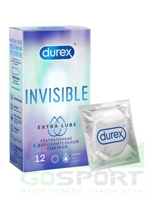 Durex Invisible Extra Lube 12 шт Durex Invisible Extra Lube 12 шт