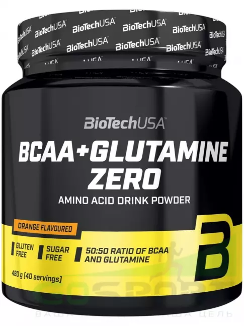 BCAA  + Glutamin BioTechUSA BCAA + Glutamine Zero 480 г, Апельсин