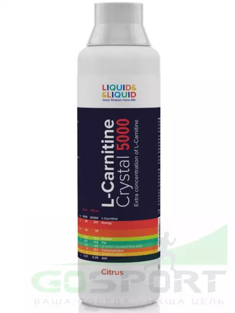  LIQUID & LIQUID L-Carnitine Crystal 5000 500 мл, Цитрус