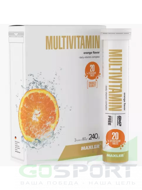 Витаминный комплекс MAXLER Multivitamin Effervescent 3 tubes box 3 x 20 шипучих таблеток, Апельсин Витаминный комплекс MAXLER Multivitamin Effervescent 3 tubes box 3 x 20 шипучих таблеток, Апельсин
