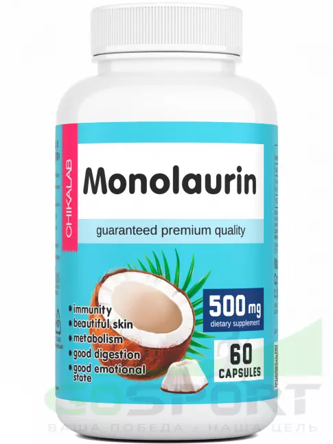 Экстракты Chikalab Monolaurin 500 mg 60 капсул