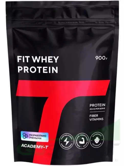 Сывороточный протеин Академия-Т Fit Whey Protein 900 г, Клубника Сывороточный протеин Академия-Т Fit Whey Protein 900 г, Клубника