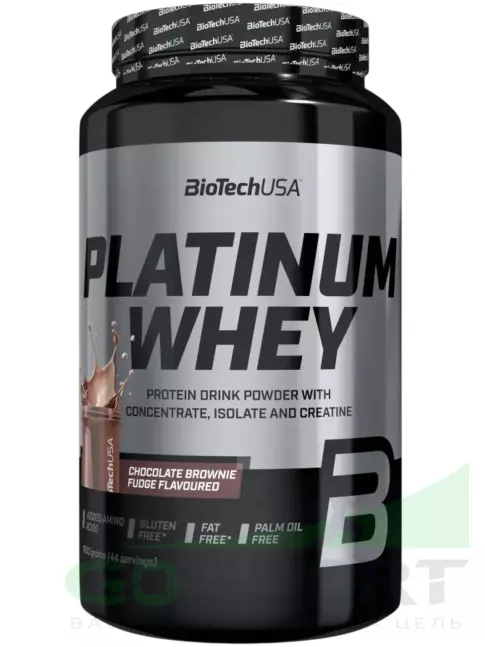 Сывороточный протеин BioTechUSA Platinum Whey 1000 г, Фадж шоколадный брауни Сывороточный протеин BioTechUSA Platinum Whey 1000 г, Фадж шоколадный брауни