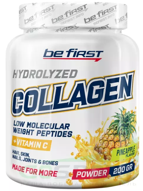 Коллаген 1,2,3 тип Be First Collagen 5000 mg + vitamin C powder (коллаген с витамином С) 200 г, Ананас