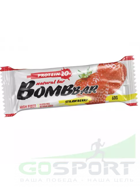 Протеиновый батончик BombBar Protein Bar 60 г, Клубника