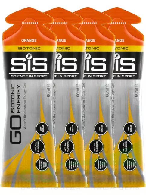 Гель питьевой SCIENCE IN SPORT (SiS) GO Isotonic Energy Gels 4 x 60 мл, Апельсин