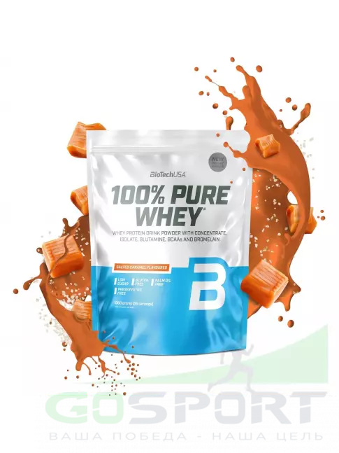 Сывороточный протеин BioTechUSA 100% Pure Whey 1000 г, Соленая карамель