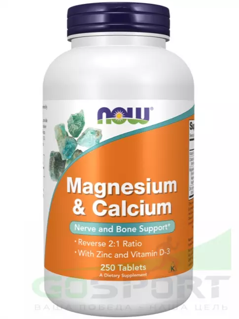  NOW FOODS Magnesium Calcium with Zinc and Vitamin D3 250 таблеток