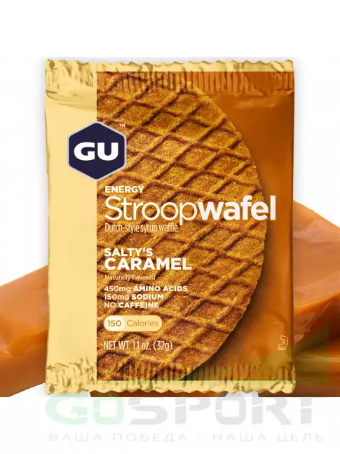 Энергетический батончик GU ENERGY GU ENERGY STROOPWAFEL no caffeine 1 упак. x 16 шт, Соленая карамель