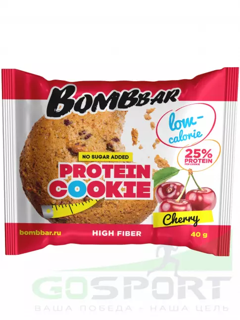 Протеиновый батончик BombBar Protein cookie 40 г, Вишня