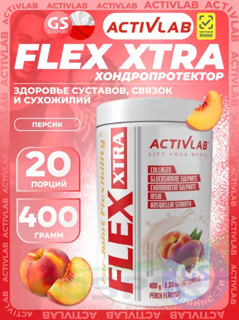 Комплекс хондропротекторов ActivLab Flex Xtra 400 г, Персик