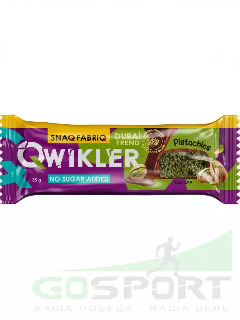 Протеиновый батончик SNAQ FABRIQ QWIKLER (Квиклер) без сахара 35 г, Фисташка-кунафа Протеиновый батончик SNAQ FABRIQ QWIKLER (Квиклер) без сахара 35 г, Фисташка-кунафа