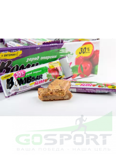 Протеиновый батончик BombBar Protein Bar Slim + гуарана 6 х 35 г, Клюква-годжи Протеиновый батончик BombBar Protein Bar Slim + гуарана 6 х 35 г, Клюква-годжи