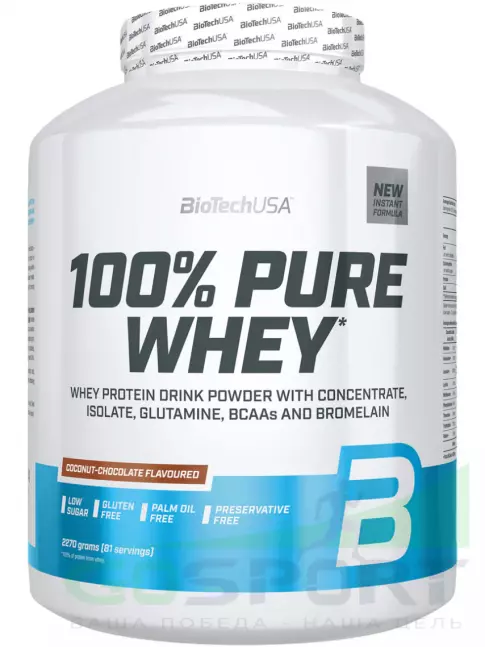 Сывороточный протеин BioTechUSA 100% Pure Whey 2270 г, Шоколад-кокос