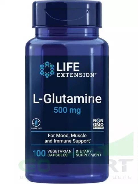 L-Глютамин Life Extension L-Glutamine 500 mg 100 капсул