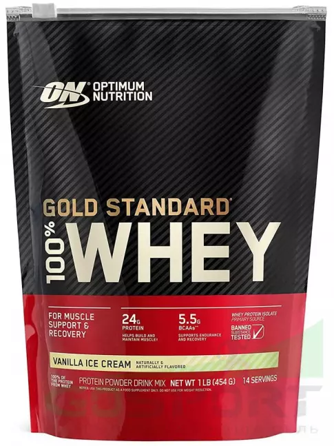  OPTIMUM NUTRITION 100% Whey Gold Standard 454 г, Ванильное мороженое