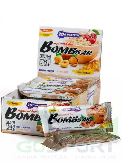 Протеиновый батончик BombBar Protein Bar 20 x 60 г, Овсяный