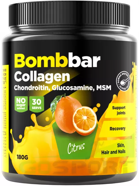 Комплекс хондропротекторов BombBar Коллаген Pro 180 г, Цитрус