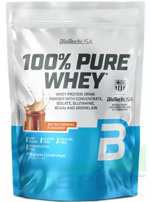 Сывороточный протеин BioTechUSA 100% Pure Whey 400 г, Соленая карамель Сывороточный протеин BioTechUSA 100% Pure Whey 400 г, Соленая карамель