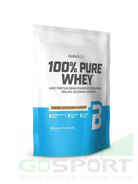 Сывороточный протеин BioTechUSA 100% Pure Whey 1000 г, Карамель-капучино
