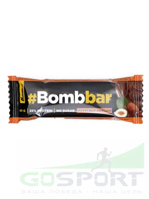 Протеиновый батончик BombBar Батончик в шоколаде без сахара 40 г, Фундучное пралине Протеиновый батончик BombBar Батончик в шоколаде без сахара 40 г, Фундучное пралине