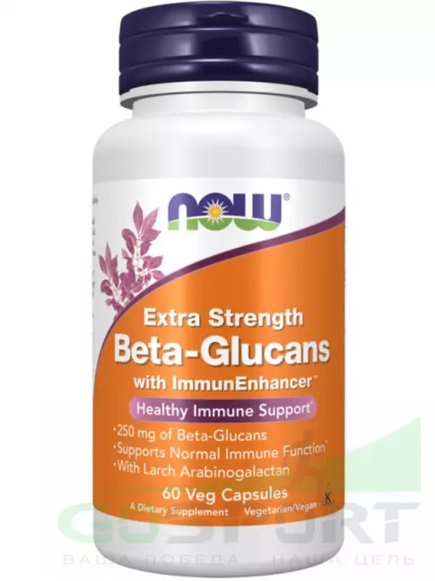 Бета-Аланин NOW Foods Beta-Glucans 60 веган капсул